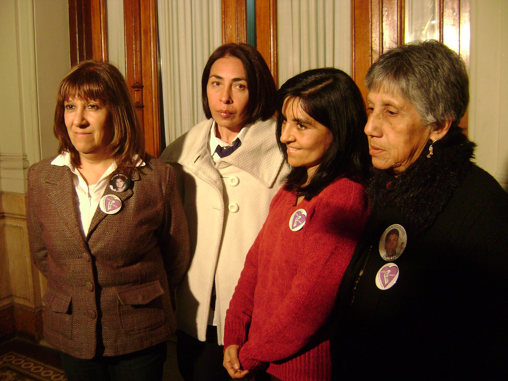 Elvira Torres, Elsa Gómez, Matías Bagnato, Marta Canillas, Silvia Irigaray, Nora Iglesias, Isabel Yaconis y Viviam Perrone, de la Asociación Civil Madres del Dolor (2018).